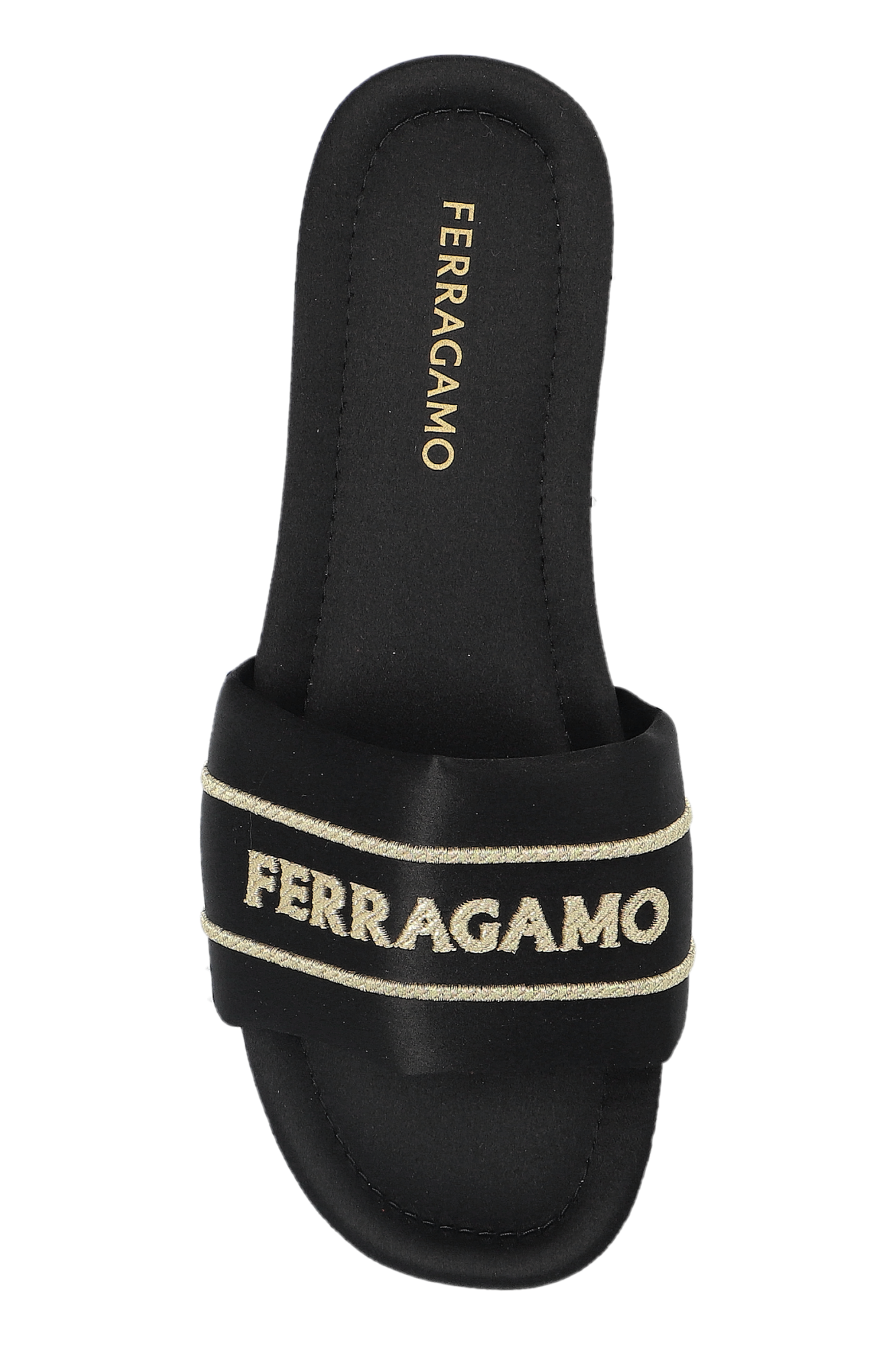 Black Satin mules with logo FERRAGAMO - Vitkac Canada